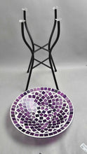 Load image into Gallery viewer, Gardener Select Glass Mosaic Bird Bath w/ Metal Stand (~19.5x14x14)
