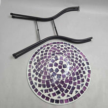 Load image into Gallery viewer, Gardener Select Glass Mosaic Bird Bath w/ Metal Stand (~19.5x14x14)
