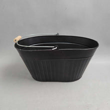 Load image into Gallery viewer, Black Oval Metal Bucket (6.5x14x9)
