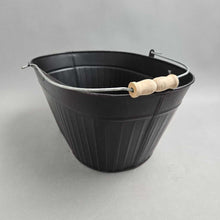 Load image into Gallery viewer, Black Oval Metal Bucket (6.5x14x9)
