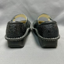 Load image into Gallery viewer, Alegria by PG Lite Paloma Embossed Rose Black Leather Mary Jane Shoes (36)
