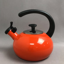 Load image into Gallery viewer, Rachael Ray Orange Whistling Tea Kettle Enamel Stainless Steel Ergonomic Handle
