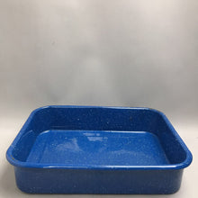 Load image into Gallery viewer, Vintage Blue Speckled Enamel Roasting / Casserole Baking Pan (16x12)
