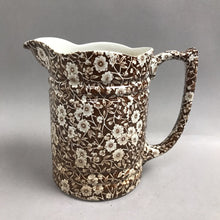 Load image into Gallery viewer, Calico Brown Staffordshire Crownford 40 oz Ceramic Pitcher
