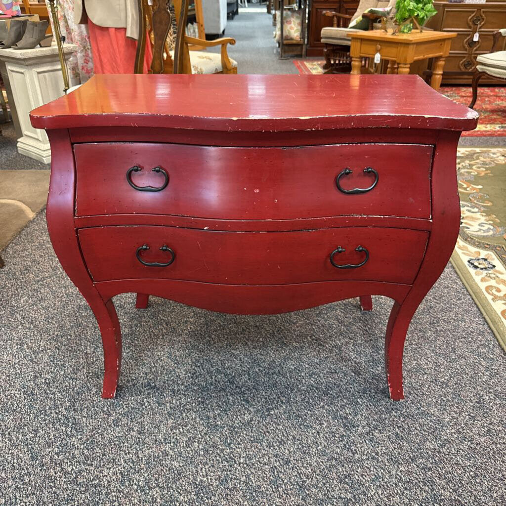 red distressed dresser Antique Painted Dresser Red 3-drawer Oak Chest of Drawers, Circa 1890