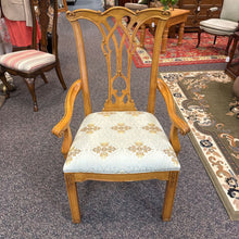Load image into Gallery viewer, Wood Armed Chair with Cream &amp; Gold Seat (41x24x21)
