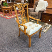 Load image into Gallery viewer, Wood Armed Chair with Cream &amp; Gold Seat (41x24x21)
