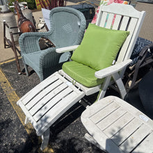 Load image into Gallery viewer, White Patio Chair With Green Cusion (40x25x27)

