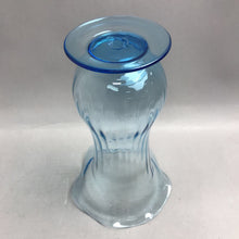 Load image into Gallery viewer, Ruffled Edge Blue Glass Vase (11")
