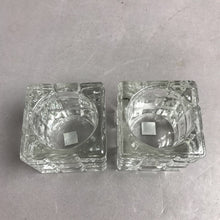 Load image into Gallery viewer, Set of 2 Square Clear Cut Glass Votive Holders (2.5x2.5x2.5)
