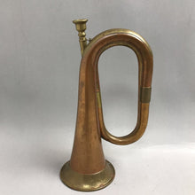 Load image into Gallery viewer, Vintage Bugle Made In India Brass Copper Horn w/Mouthpiece, &amp; Chain (11x4)
