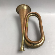 Load image into Gallery viewer, Vintage Bugle Made In India Brass Copper Horn w/Mouthpiece, &amp; Chain (11x4)
