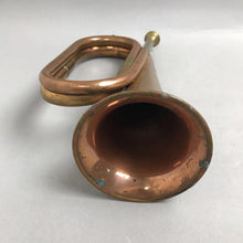 Load image into Gallery viewer, Vintage Bugle Made In India Brass Copper Horn w/Mouthpiece, &amp; Chain (11x4)
