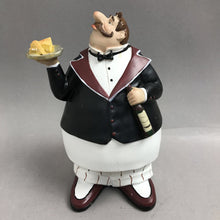 Load image into Gallery viewer, Whimsical Fat Waiter Figurine Holding Pie - Kitchen Decor (7")
