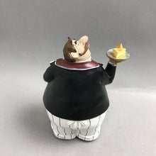 Load image into Gallery viewer, Whimsical Fat Waiter Figurine Holding Pie - Kitchen Decor (7")

