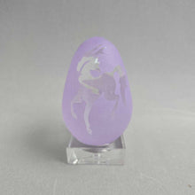 Load image into Gallery viewer, Purple/Lavender Frosted Glass Egg w/ Etched Unicorn (2.5")
