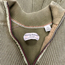 Load image into Gallery viewer, Tommy Bahama Washed Olive Sandover Fit Quarter Zip Sweater (M)
