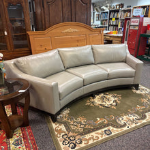 Load image into Gallery viewer, Walter E Smithe Grey Leather Sofa (32x108x38)
