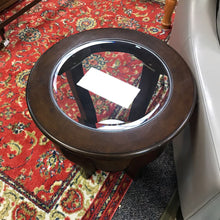 Load image into Gallery viewer, Round Wood End Table w/ Glass Inset Top (24x24x24)
