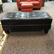 Load image into Gallery viewer, Distressed Black Ottoman As-Is (18x48x22)
