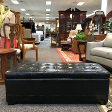 Load image into Gallery viewer, Black Ottoman w/ Storage (16x46x16)
