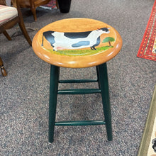 Load image into Gallery viewer, Bar Stool w/Cow Painted Seat (25x16x16)
