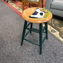Load image into Gallery viewer, Bar Stool w/Cow Painted Seat (25x16x16)
