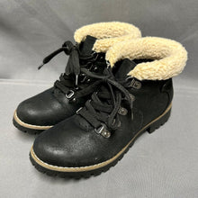 Load image into Gallery viewer, Sonoma Black Lace Up Faux Leather Hiking Boots (6.5)
