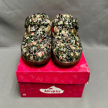 Load image into Gallery viewer, Alegria Black Floral Leather Clog Shoes NIB (6-6.5)
