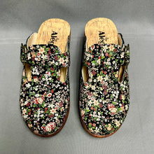 Load image into Gallery viewer, Alegria Black Floral Leather Clog Shoes NIB (6-6.5)
