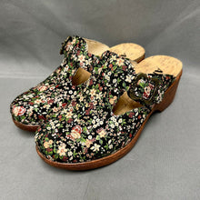 Load image into Gallery viewer, Alegria Black Floral Leather Clog Shoes NIB (6-6.5)
