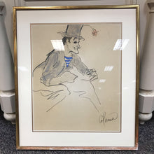 Load image into Gallery viewer, Framed Sketch of A Circus Performer Signed (25x30)Frame As Is)
