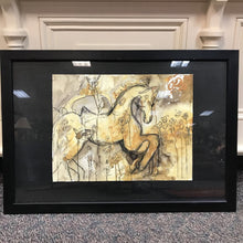 Load image into Gallery viewer, Black Framed Abstract Horse Print (39x27)

