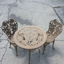 Load image into Gallery viewer, Cast Iron Outdoor Table Set w/2 Chairs (27x26x26)
