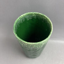 Load image into Gallery viewer, Vintage Green &amp; White Pottery Vase (9")
