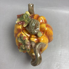 Load image into Gallery viewer, Pumpkin Teapot Thanksgiving Halloween Porcelain Decor (4")
