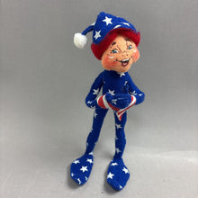 Load image into Gallery viewer, Annalee Patriotic Blue with White Stars Elf (9")
