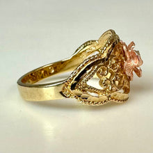 Load image into Gallery viewer, 14K Yellow &amp; Rose Gold Beverly Hills Gold Rose Ring sz 6 (2.9g)
