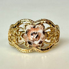 Load image into Gallery viewer, 14K Yellow &amp; Rose Gold Beverly Hills Gold Rose Ring sz 6 (2.9g)
