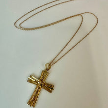 Load image into Gallery viewer, 14K Gold 1.25" Cross Pendant on 18" Chain (1.9g)
