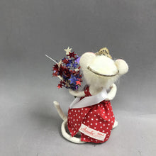 Load image into Gallery viewer, Annalee Patriotic Girl Mouse 2004 I Love USA Sash &amp; Crown (6")
