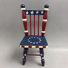 Load image into Gallery viewer, Patriotic Painted Wood Doll Chair (9x5x4)

