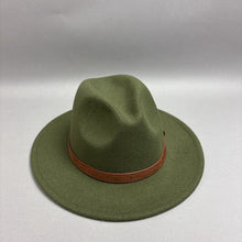 Load image into Gallery viewer, Green Polyester Wool Felt Fedora Hat (Medium)
