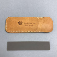 Load image into Gallery viewer, Spyderco Ceramic Bench Stone Ultra Fine Grit with Leather Case (6")
