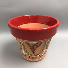 Load image into Gallery viewer, Red, White &amp; Green Terra Cotta Planter Pot (7x8)
