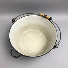 Load image into Gallery viewer, Antique Blue &amp; White Swirl Graniteware Bean Pot w/Handle (5x11)

