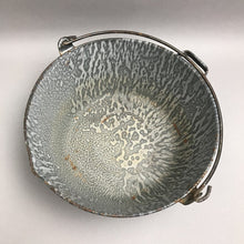 Load image into Gallery viewer, Gray Graniteware Cooking Pot Metal Handle Vintage Enamelware Farmhouse (5x11)
