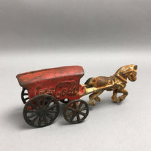 Load image into Gallery viewer, Vintage Cast Iron Coca-Cola Horse Drawn Covered Wagon (8")
