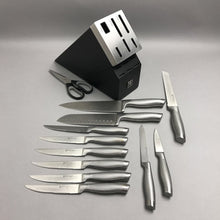 Load image into Gallery viewer, Henckels Diamond 13pc Knife Set w/ Self-Sharpening Block
