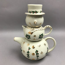 Load image into Gallery viewer, Madison &amp; Max At Home Snowman Stacking Teapot w/ Sugar Bowl &amp; Creamer (9x7)

